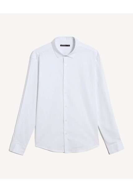 Camisa Para Hombre Manga Larga Sin Bolsillo Cuello Casual M Color Blanco Marca Seven Seven #45012210