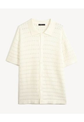 Camisa Para Hombre Manga Corta Sin Bolsillo Cuello Casual M Color Crudo Marca Seven Seven #45012172