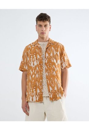 Camisa Para Hombre Manga Corta  Color Cafe  Marca Seven Seven #45012071