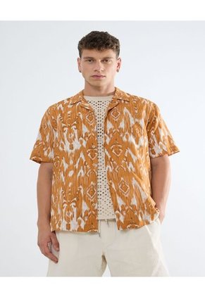 Camisa Para Hombre Manga Corta  Color Cafe  Marca Seven Seven #45012071