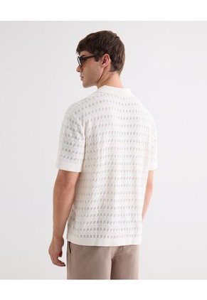 Camisa Para Hombre Manga Corta Sin Bolsillo Cuello Casual M Color Crudo Marca Seven Seven #45012172