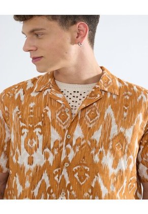 Camisa Para Hombre Manga Corta  Color Cafe  Marca Seven Seven #45012071