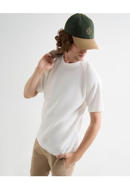 Camiseta Para Hombre Manga Corta Cuello Redondo Color Marfil Marca Seven Seven #45092721