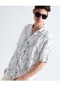 Camisa Resort Estampada  Para Hombre Azul Seven Seven de Seven Seven