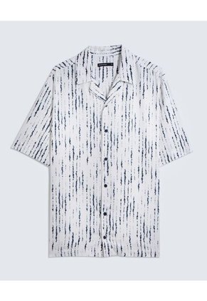 Camisa Resort Estampada  Para Hombre Azul Seven Seven