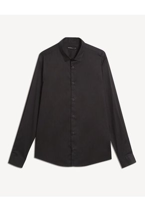 Camisa Para Hombre Manga Larga Sin Bolsillo Cuello Casual M Color Negro Marca Seven Seven #45012211