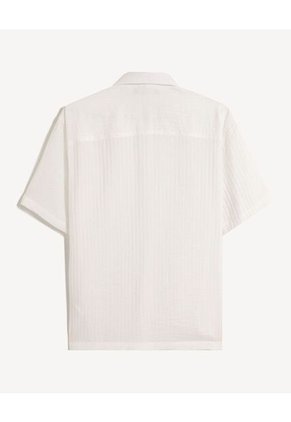 Camisa Para Hombre Manga Corta Sin Bolsillo Cuello Casual M Color Crudo Marca Seven Seven #45012198