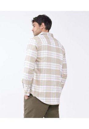 Camisa Para Hombre Manga Larga  Color Avena Marca Seven Seven #45011914