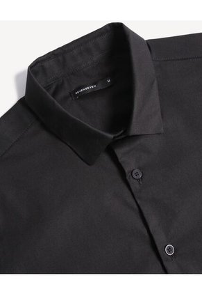 Camisa Para Hombre Manga Larga Sin Bolsillo Cuello Casual M Color Negro Marca Seven Seven #45012211