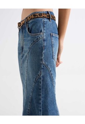 Falda Para Mujer Largo Color Azul Medio Marca Seven Seven #28140893