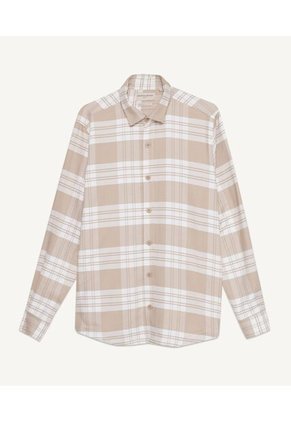 Camisa Para Hombre Manga Larga  Color Avena Marca Seven Seven #45011914