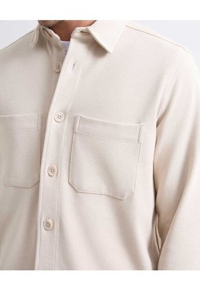 Camisa Para Hombre Manga Larga  Color Beige Marca Seven Seven #45012089