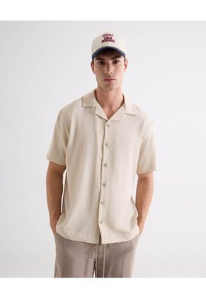 Camisa Resort Rustica  Para Hombre Arena Seven Seven