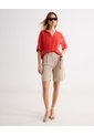 Camisa Cuello Abierto Fluida  Para Mujer Rojo Seven Seven de Seven Seven