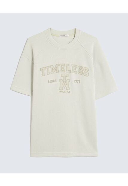 Camiseta Para Hombre Manga Corta Cuello Redondo Color Hueso Marca Seven Seven #45092720