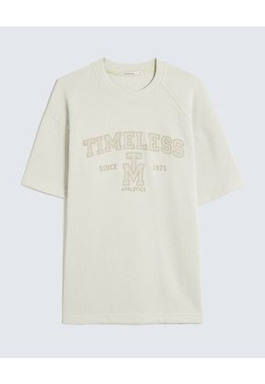 Camiseta Para Hombre Manga Corta Cuello Redondo Color Hueso Marca Seven Seven #45092720