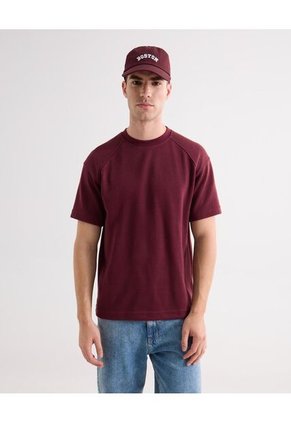 Camiseta Para Hombre Manga Corta Cuello Redondo Color Vino Marca Seven Seven #45092719