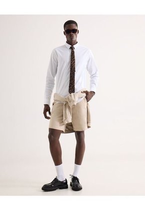 Camisa Para Hombre Manga Larga Sin Bolsillo Cuello Casual M Color Marfil Marca Seven Seven #45012215