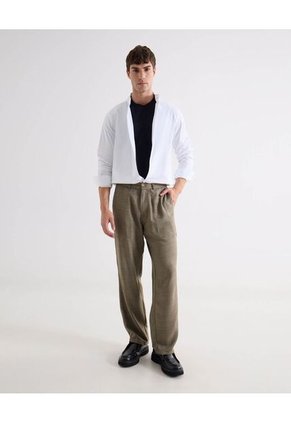 Camisa Para Hombre Manga Larga Sin Bolsillo Cuello Neru Color Hueso Marca Seven Seven #45012218