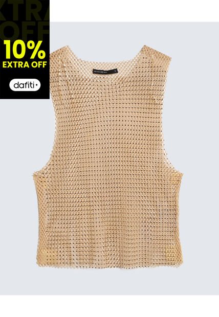 Camiseta Para Mujer M/S Marca Seven Color Dorado #28096003