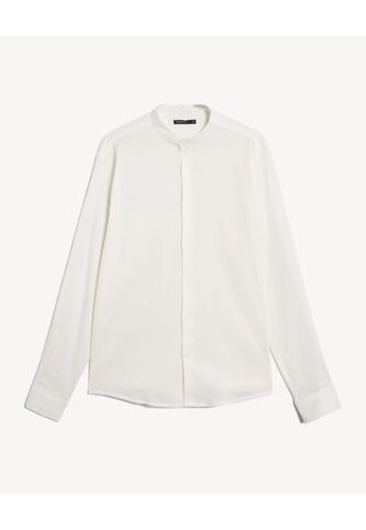 Camisa Para Hombre Manga Larga Sin Bolsillo Cuello Neru Color Marfil Marca Seven Seven #45012220 Seven Seven