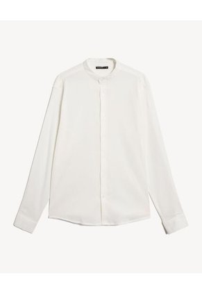 Camisa Para Hombre Manga Larga Sin Bolsillo Cuello Neru Color Marfil Marca Seven Seven #45012220