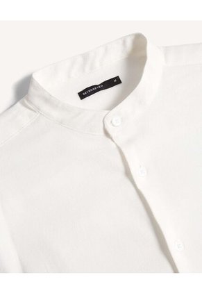 Camisa Para Hombre Manga Larga Sin Bolsillo Cuello Neru Color Marfil Marca Seven Seven #45012220