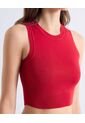 Top Tejido Crop Cuello Redondo  Para Mujer Rojo Seven Seven de Seven Seven