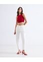 Top Tejido Crop Cuello Redondo  Para Mujer Rojo Seven Seven de Seven Seven