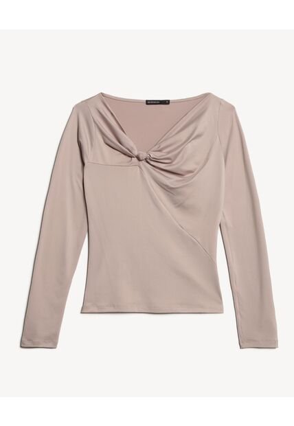 Camiseta Para Mujer Manga Larga Moda Color Café Marca Seven Seven #28096339