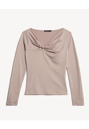 Camiseta Para Mujer Manga Larga Moda Color Café Marca Seven Seven #28096339