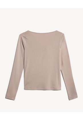 Camiseta Para Mujer Manga Larga Moda Color Café Marca Seven Seven #28096339