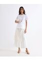 Pantalón Culotte Con Pinzas  Para Mujer Blanco Seven Seven de Seven Seven