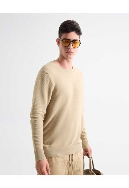 Saco Para Hombre Cuello Redondo Color Beige Marca Seven Seven #45330239