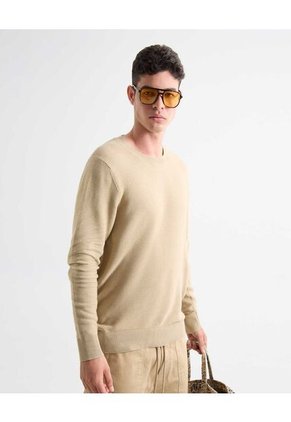 Saco Para Hombre Cuello Redondo Color Beige Marca Seven Seven #45330239