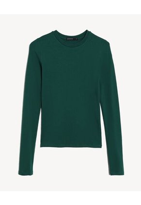 Camiseta Para Mujer Manga Larga Cuello Redondo Color Verde Marca Seven Seven #28097587