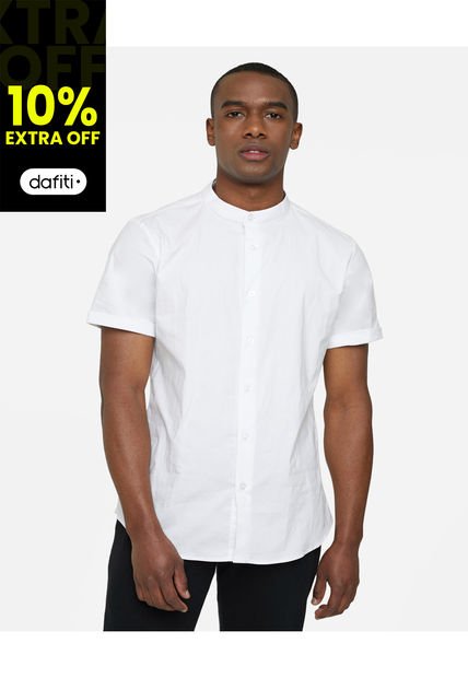 Camisa Para Hombre Manga Corta Cuello Neru Color Blanco Marca Seven Seven #45011328
