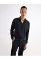 Camisa Para Hombre Manga Larga Sin Bolsillo Cuello Casual M Color Negro Marca Seven Seven #45012197 de Seven Seven