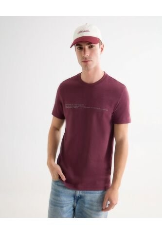 Camiseta Para Hombre Manga Corta Cuello Redondo Color Vino Marca Seven Seven #45092751 Seven Seven