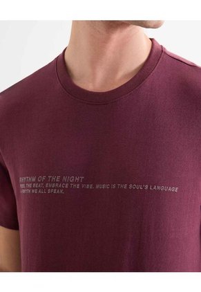 Camiseta Para Hombre Manga Corta Cuello Redondo Color Vino Marca Seven Seven #45092751