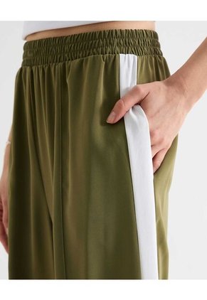 Pantalón Con Bloques Laterales  Para Mujer Verde Seven Seven