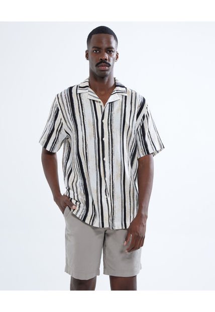 Camisa Para Hombre Manga Corta  Color Negro Marca Seven Seven #45012005