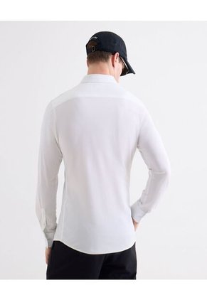 Camisa Cuello Gales  Para Hombre Blanco Seven Seven
