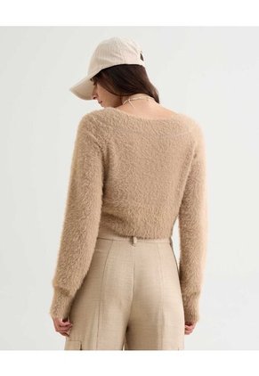 Saco Para Mujer Cuello V Color Camel Marca Seven Seven #28330661