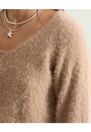 Saco Para Mujer Cuello V Color Camel Marca Seven Seven #28330661