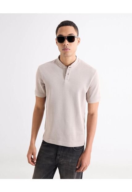 Polo  Para Hombre Cuello Tejido Sin Bolsillo Color Taupe Marca Seven Seven #45110935