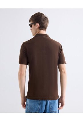 Polo Tejido Con Zipper  Para Hombre Café Seven Seven