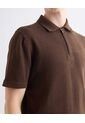 Polo Tejido Con Zipper  Para Hombre Café Seven Seven de Seven Seven