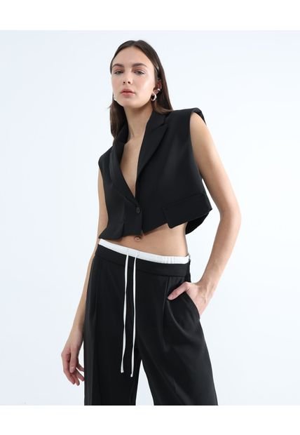 Chaleco Para Mujer  Color Negro Marca Seven Seven #28250112