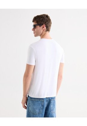 Camiseta Básica Cuello Redondo  Para Hombre Blanco Seven Seven